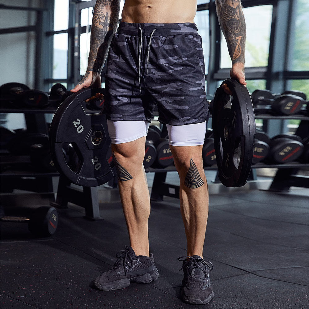 Shorts Men's Five Piece Pants Sports Running Oversized Outerwear Double Layered Men's Casual Pants Foreign Trade Men's