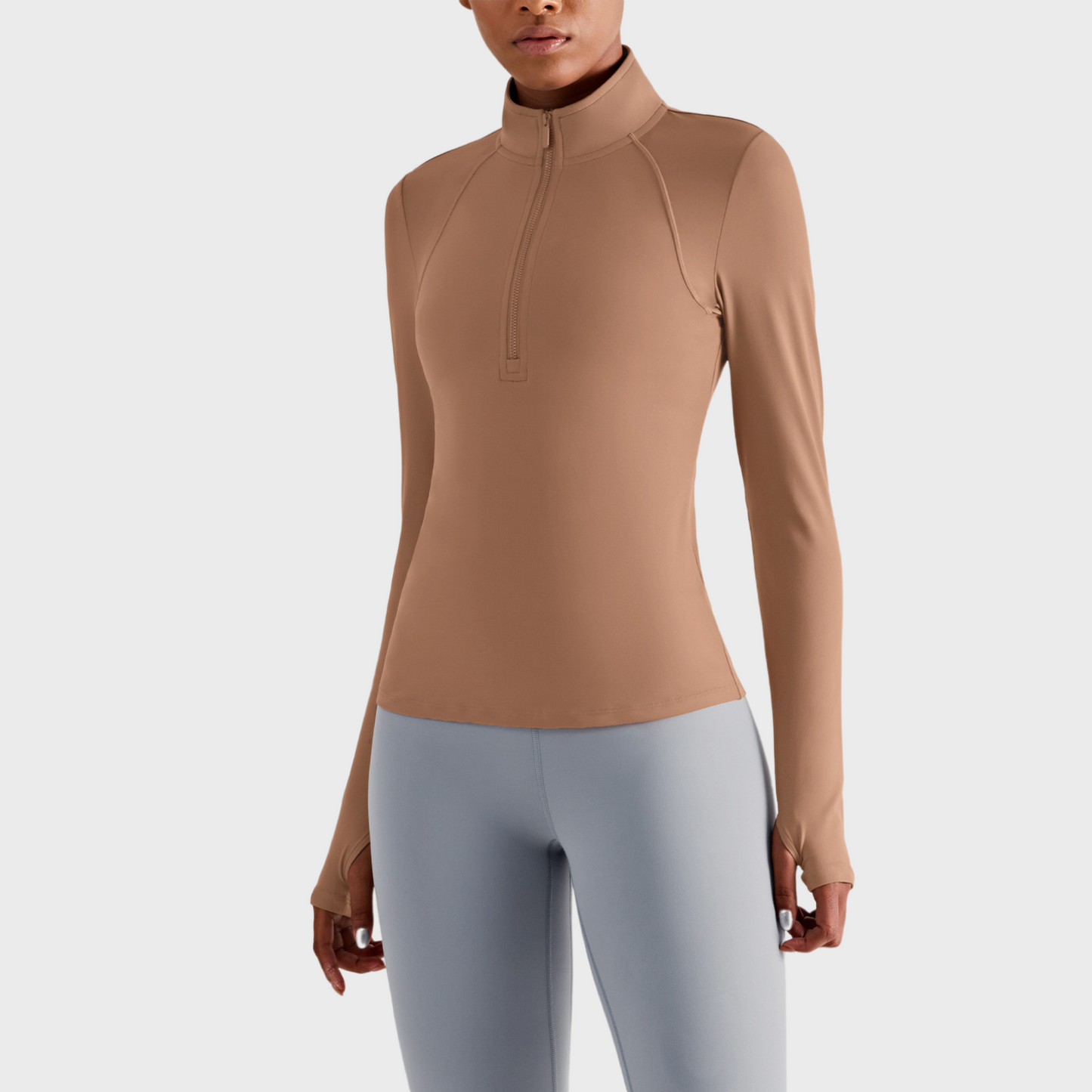 Skin Friendly Nude Lulu Women Sport Jacket Jacket Top High Collar Half Zipper Sleeve Sleeve Sports Jacket Female Fitness Wear