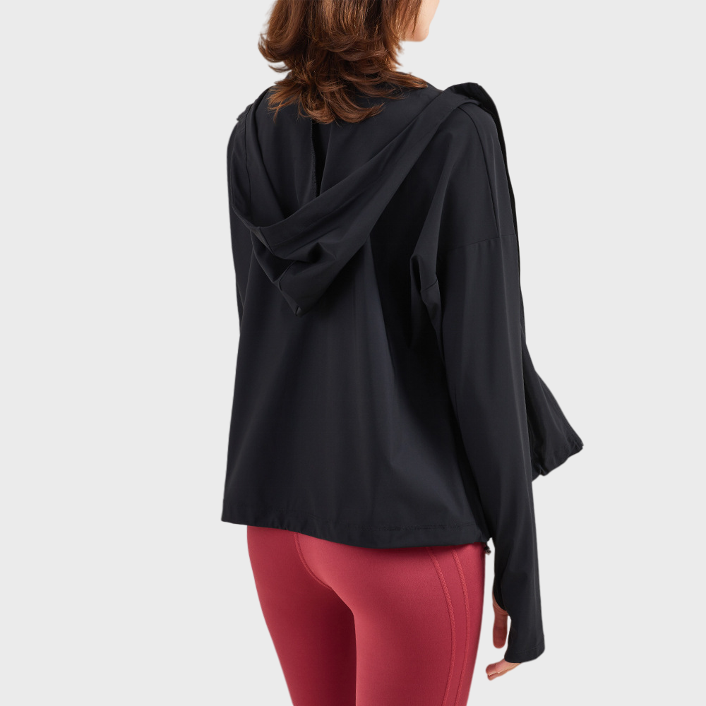 No Ironing Zipper Hooded Sports Jacket Women Fitness Clothes Casual Loose Breathable Skin Clothes Eu Size Running Sportswear