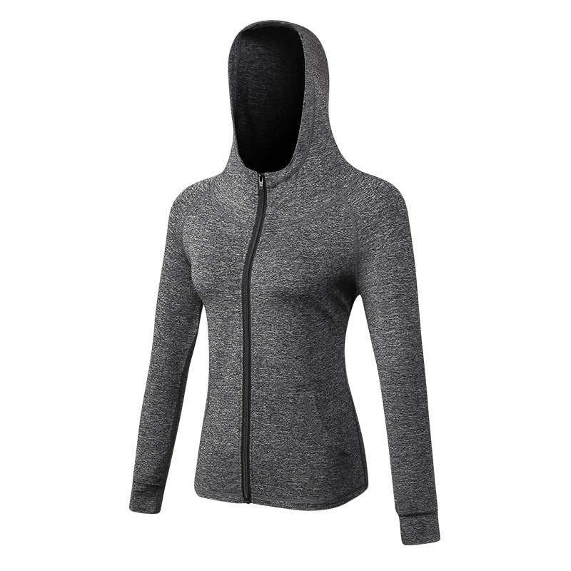 Women's Autumn and Winter Fitness Coat Yoga Training Running Zipper Sports Casual Hoodie Quick-Drying Coat