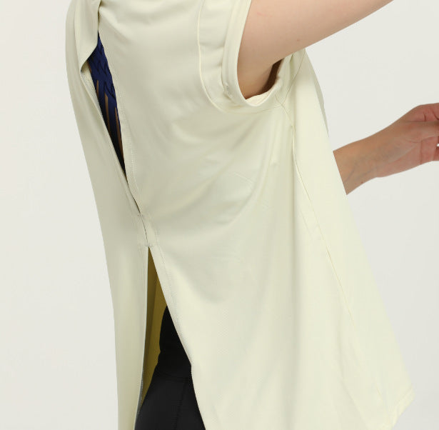 Slimming Short-Sleeved T-shirt Quick-Drying Blouse Summer Yoga Clothes Loose Beautiful Back Tank Tops Running Fitness Women