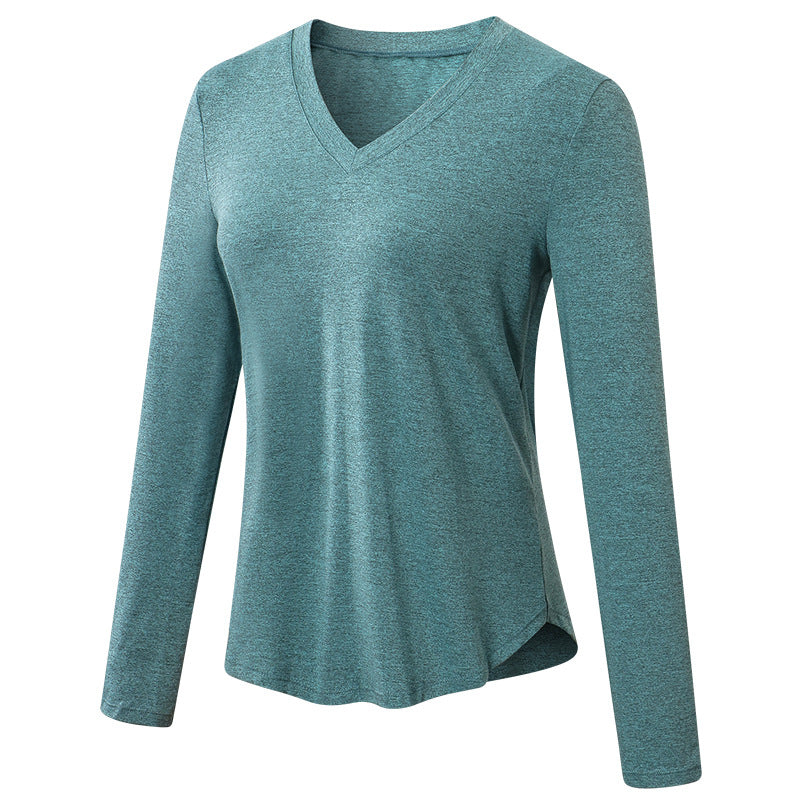 Women's Autumn Winter Yoga Long Sleeve Loose Leisure Sports T-shirt Quick-Drying Breathable Running Training Fitness Clothes