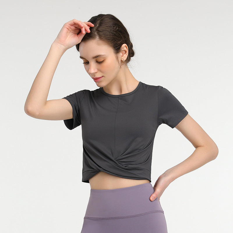 Yoga Blouse Quick-Drying Breathable Yoga Clothes Sports Running Workout Short Sleeve T-shirt For Women Sexy Fashion Stretch