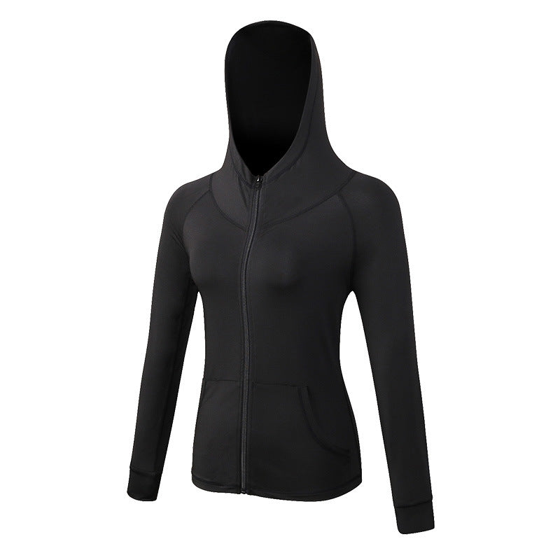 Women's Autumn and Winter Fitness Coat Yoga Training Running Zipper Sports Casual Hoodie Quick-Drying Coat