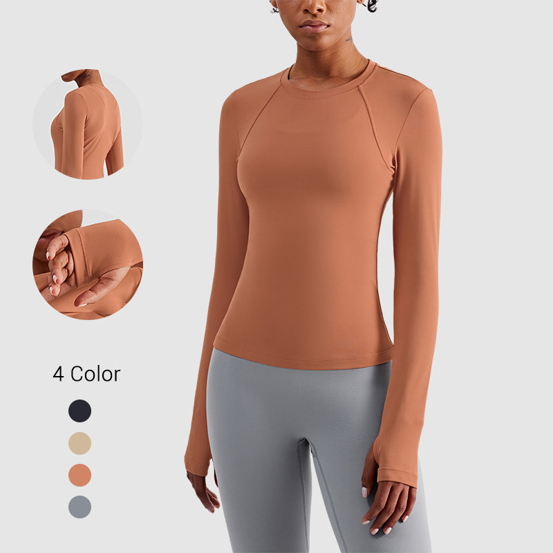 New Fitness Autumn Long Sleeves T Shirt Winter Tshirt Women'S Fitting Skin Friendly Nude Lulu Yoga Clothing Tops