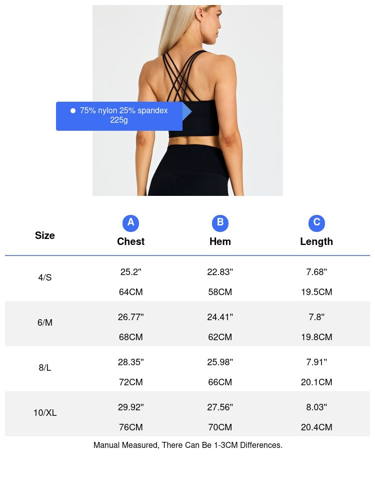 New Beauty Back Speed Dry Sports Underwear Women's Outdoor Running Fitness Bra Eu Cross-border Nude Yoga Wear Top