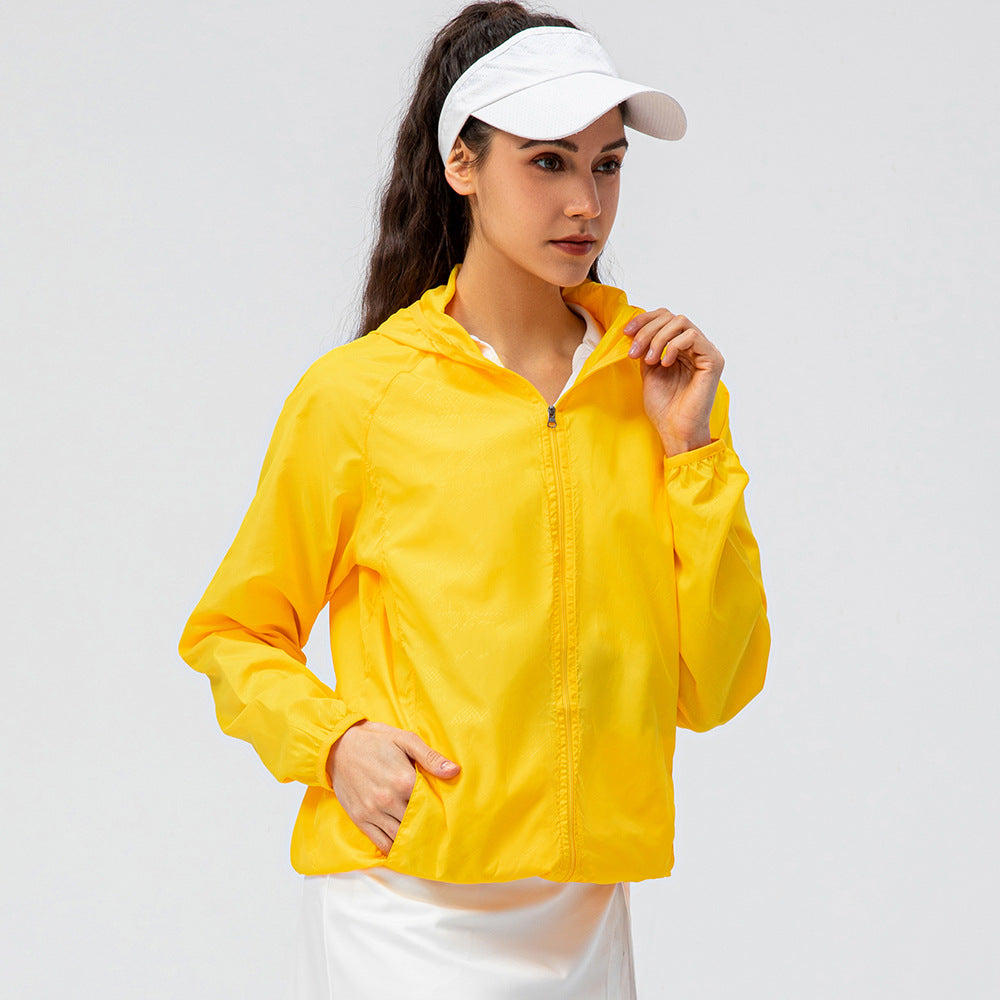 Women's Outdoor Sports Skin Trench Coat Waterproof Windproof Lightweight Breathable Quick-Drying Top Cycling Long Sleeve Jacket