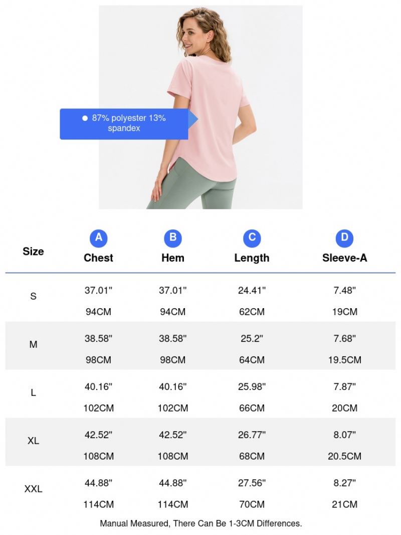 Women's Loose Yoga Short Sleeve Breathable Running Tops Casual T-shirt Stretch Quick-Drying Workout Clothes 12218