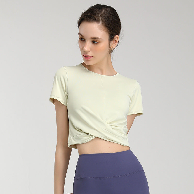 Yoga Blouse Quick-Drying Breathable Yoga Clothes Sports Running Workout Short Sleeve T-shirt For Women Sexy Fashion Stretch