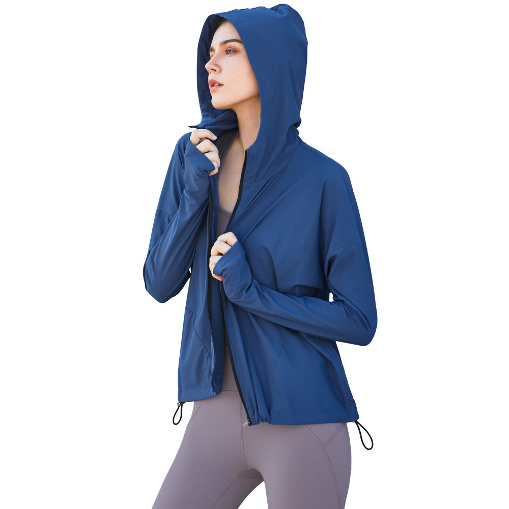 No Ironing Zipper Hooded Sports Jacket Women Fitness Clothes Casual Loose Breathable Skin Clothes Eu Size Running Sportswear
