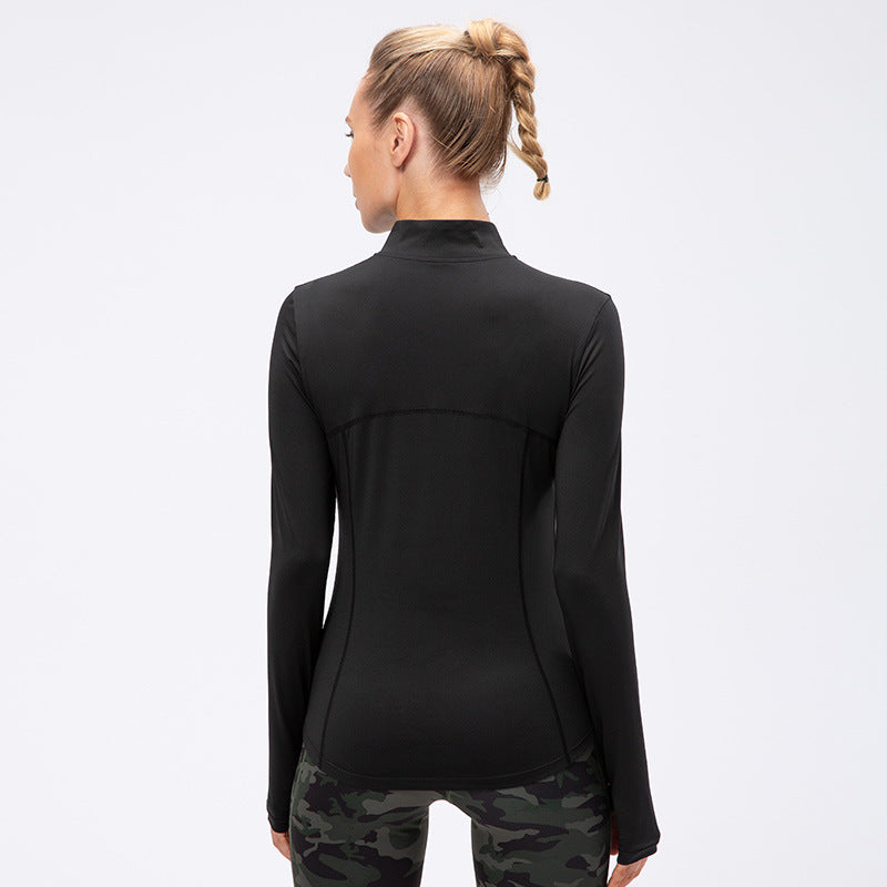Women's Autumn and Winter Yoga Long-Sleeved Workout Clothes Running T-shirt Top Quick-Drying Sports Sweater 12521