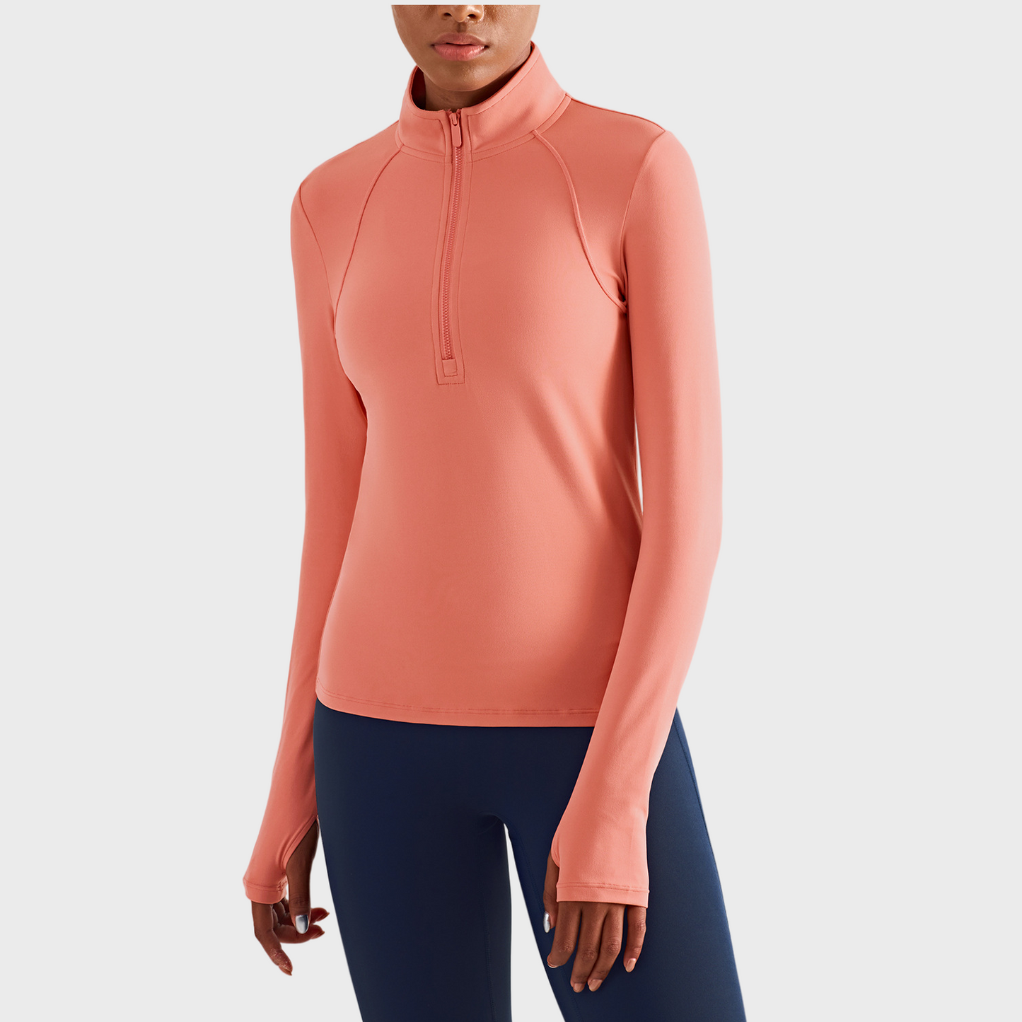 Skin Friendly Nude Lulu Women Sport Jacket Jacket Top High Collar Half Zipper Sleeve Sleeve Sports Jacket Female Fitness Wear