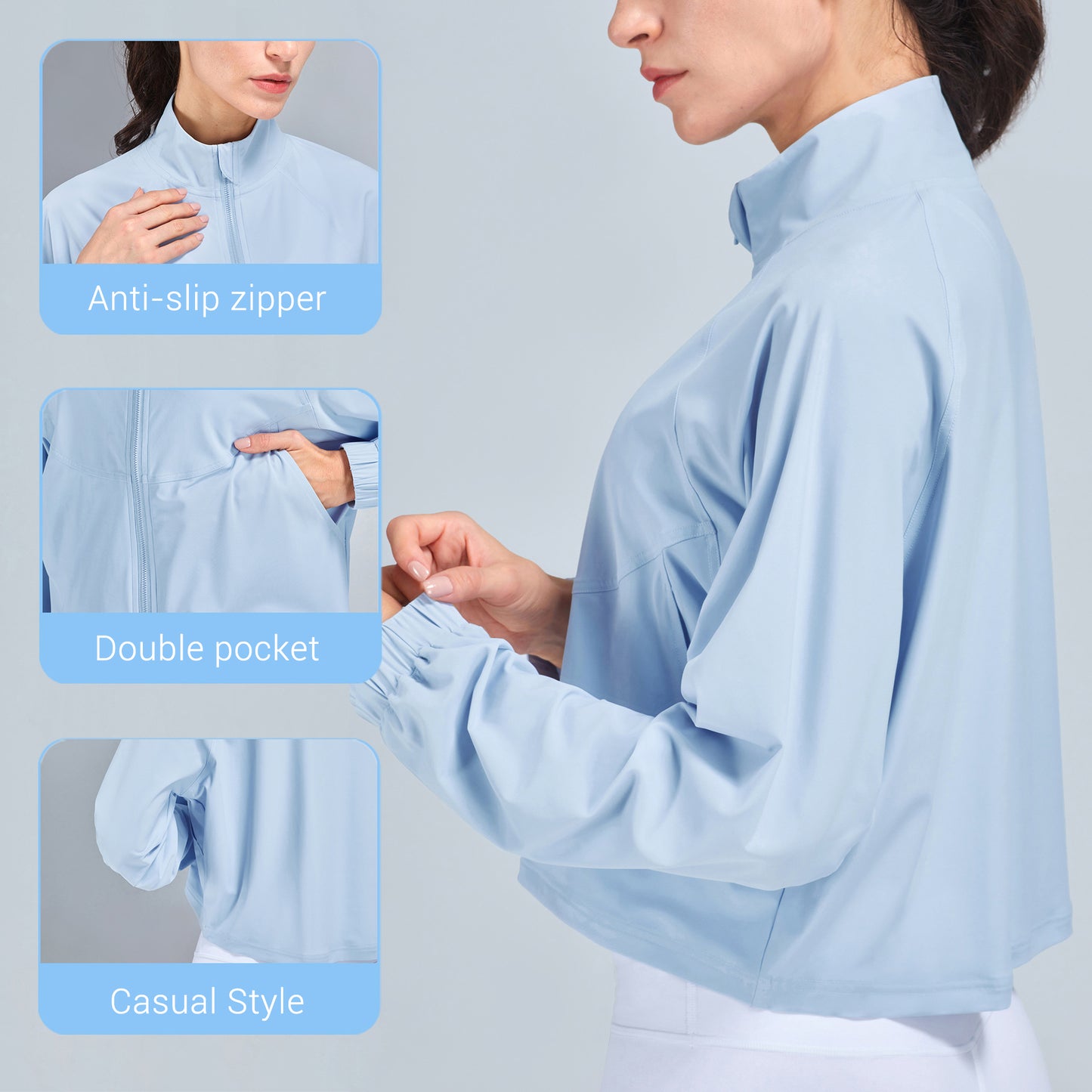 No Ironing Fall Winter Lulu Sports Workout Jacket Women High Collar Close-Lock Zipper Casual Breathable Fitness Clothing Jacket