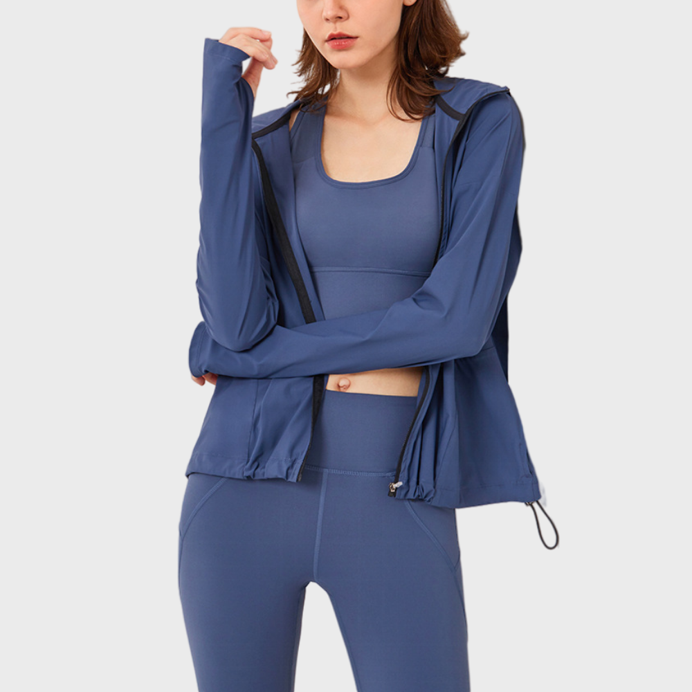 No Ironing Zipper Hooded Sports Jacket Women Fitness Clothes Casual Loose Breathable Skin Clothes Eu Size Running Sportswear