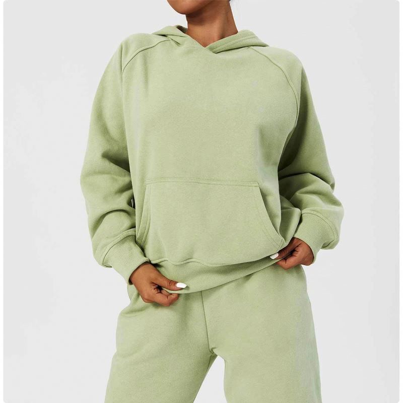 Outdoor Fashion Pullover Hooded Eu Us Casual Loose Sports Clothes Autumn And Winter Warm Pockets Long Sleeved Sweater Women