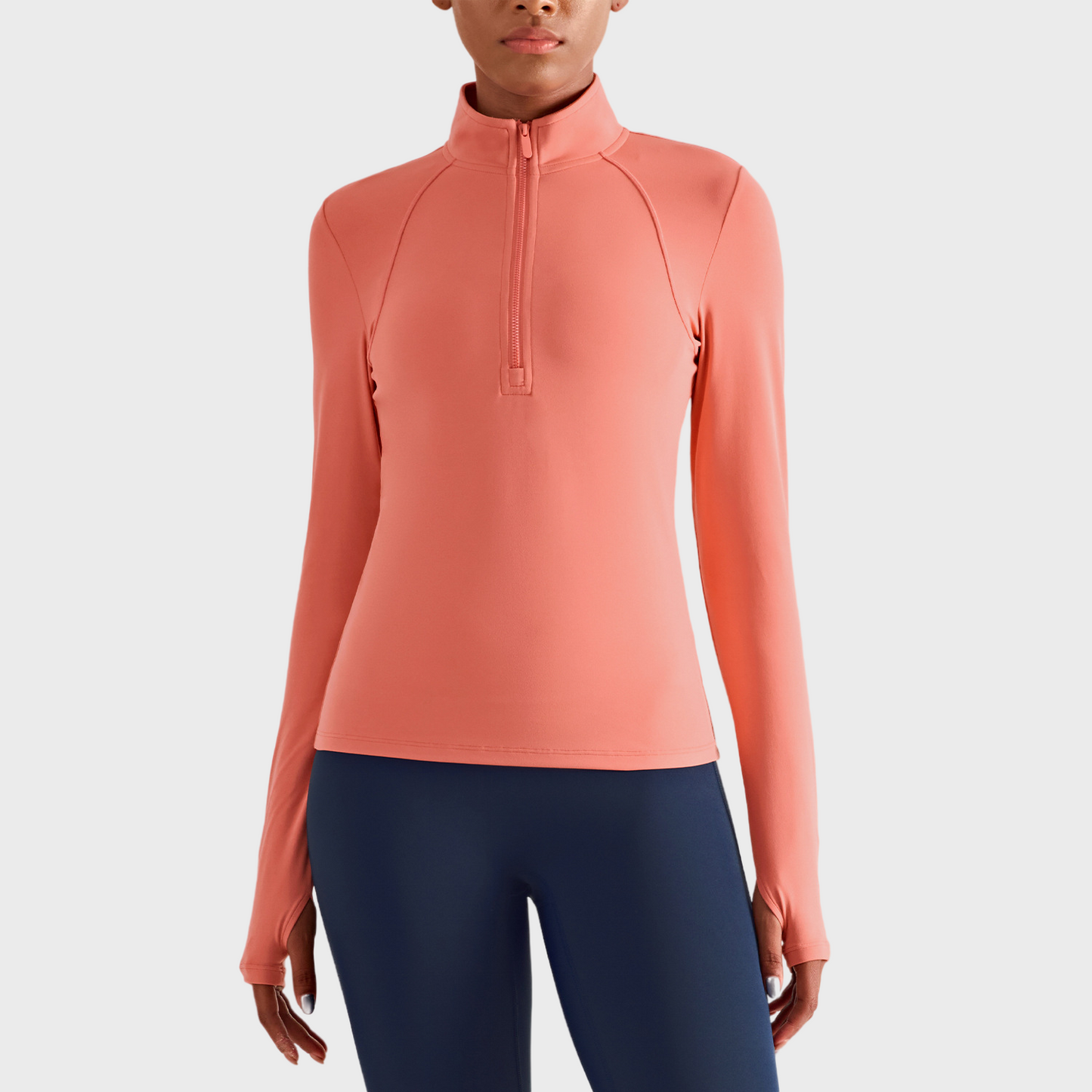 Skin Friendly Nude Lulu Women Sport Jacket Jacket Top High Collar Half Zipper Sleeve Sleeve Sports Jacket Female Fitness Wear