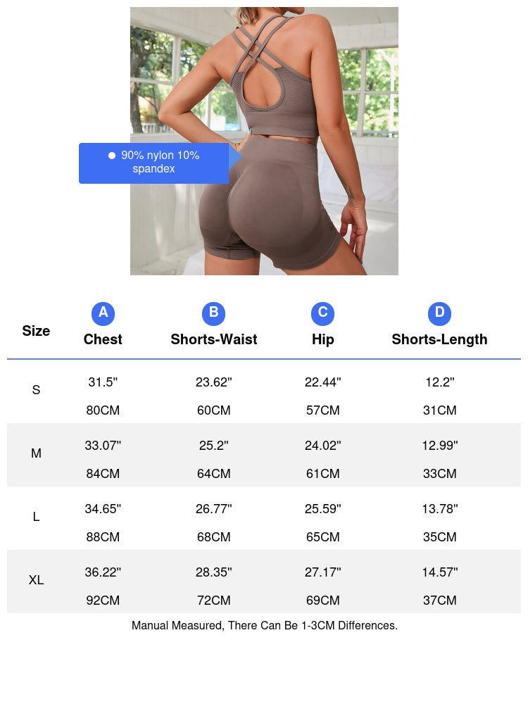 Yoga Sets Suit Manufacturers Wholesale Seamless Knitted Sports Yoga Shorts Short Sleeved Running Tight Fitness Clothes