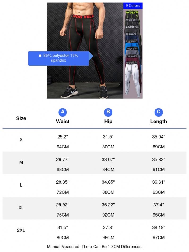 Mens Running Gym Fitness Workout Compression Pants Men Tights Sport