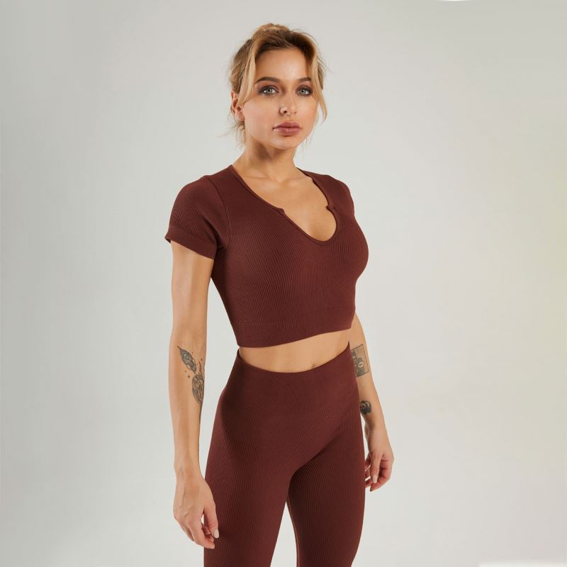 Print Logo One Piece Seamless Yoga Ladies Active Women Sport Wear Sets