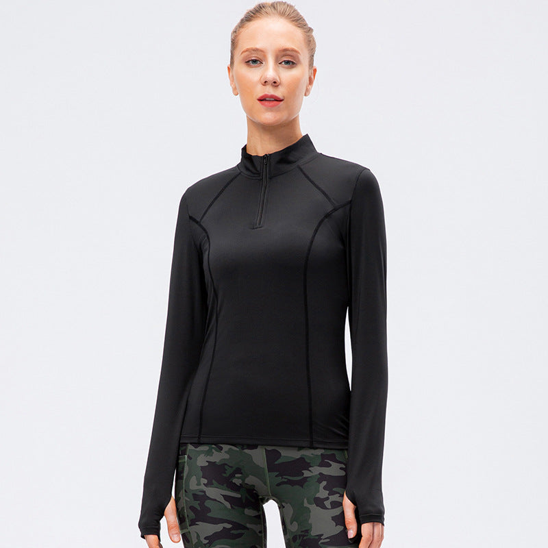 Women's Autumn and Winter Yoga Long-Sleeved Workout Clothes Running T-shirt Top Quick-Drying Sports Sweater 12521