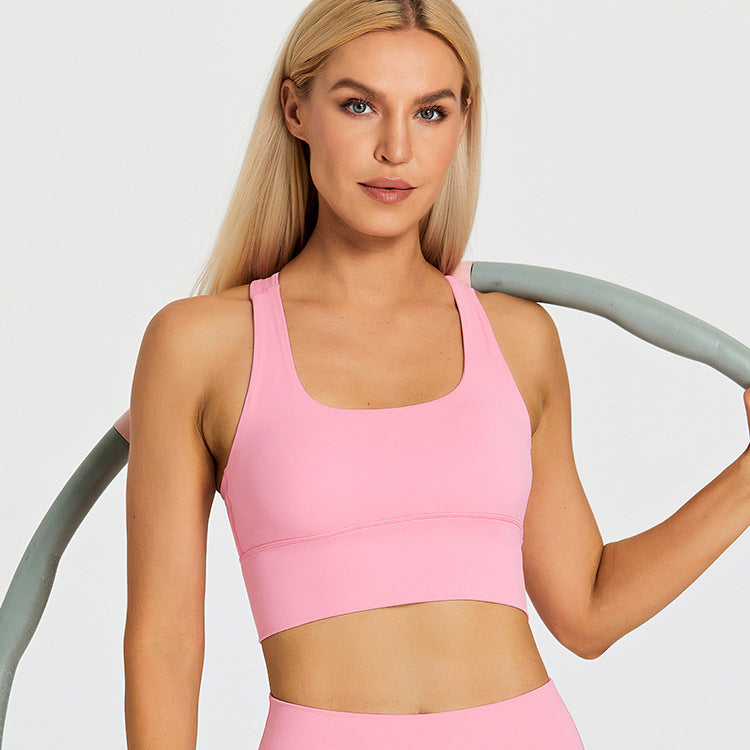 New Beauty Back Speed Dry Sports Underwear Women's Outdoor Running Fitness Bra Eu Cross-border Nude Yoga Wear Top