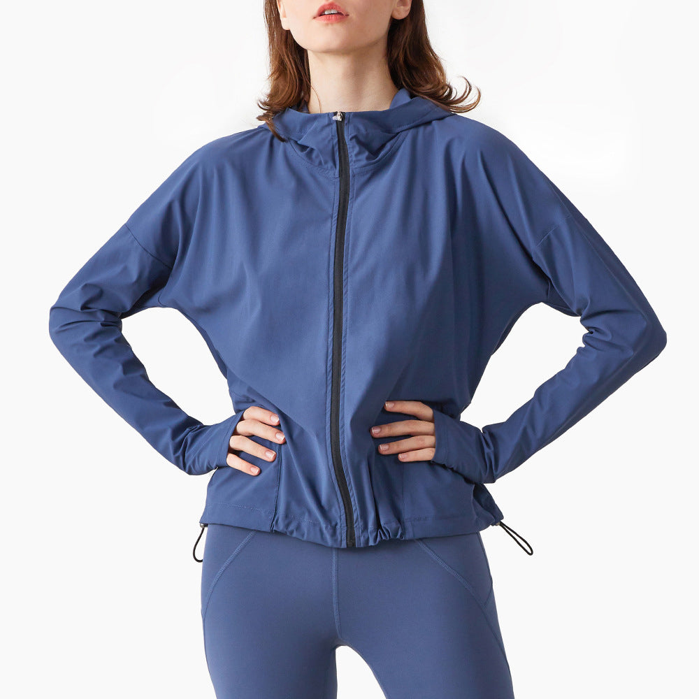 No Ironing Zipper Hooded Sports Jacket Women Fitness Clothes Casual Loose Breathable Skin Clothes Eu Size Running Sportswear