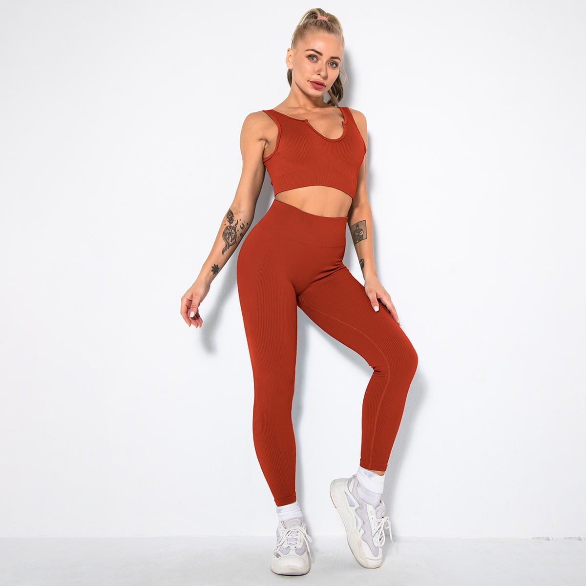 Print Logo One Piece Seamless Yoga Ladies Active Women Sport Wear Sets