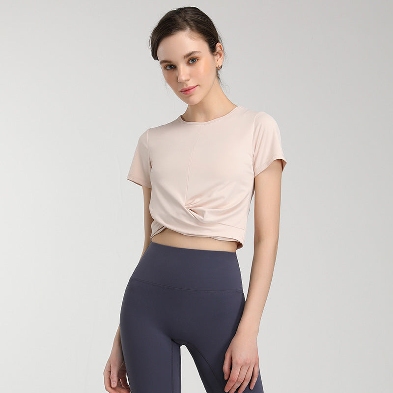 Yoga Blouse Quick-Drying Breathable Yoga Clothes Sports Running Workout Short Sleeve T-shirt For Women Sexy Fashion Stretch