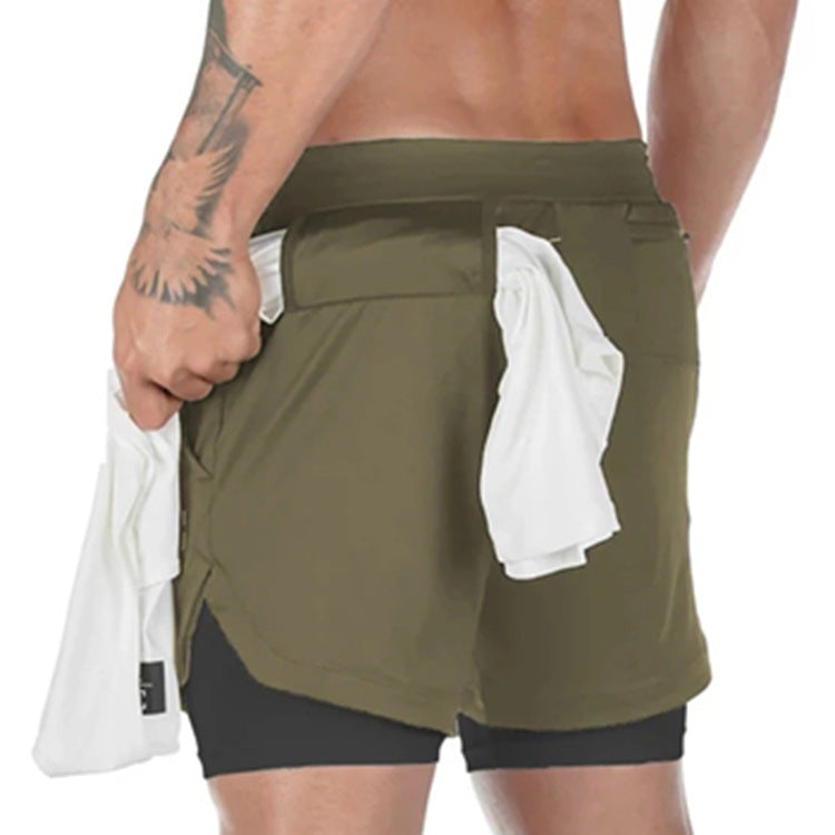 Shorts Men's Five Piece Pants Sports Running Oversized Outerwear Double Layered Men's Casual Pants Foreign Trade Men's