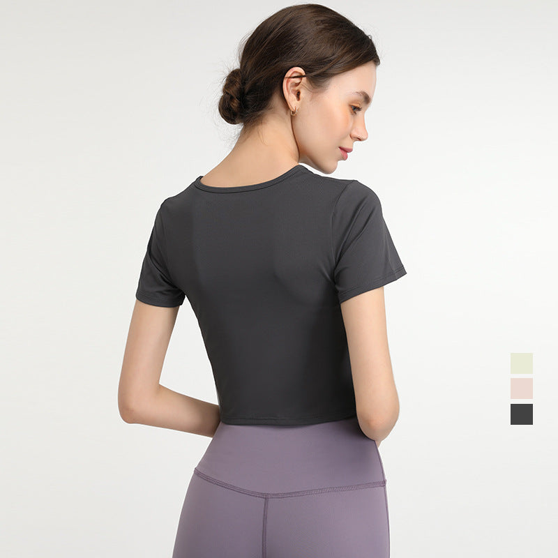 Yoga Blouse Quick-Drying Breathable Yoga Clothes Sports Running Workout Short Sleeve T-shirt For Women Sexy Fashion Stretch