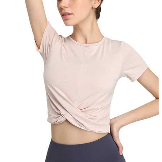 Yoga Blouse Quick-Drying Breathable Yoga Clothes Sports Running Workout Short Sleeve T-shirt For Women Sexy Fashion Stretch