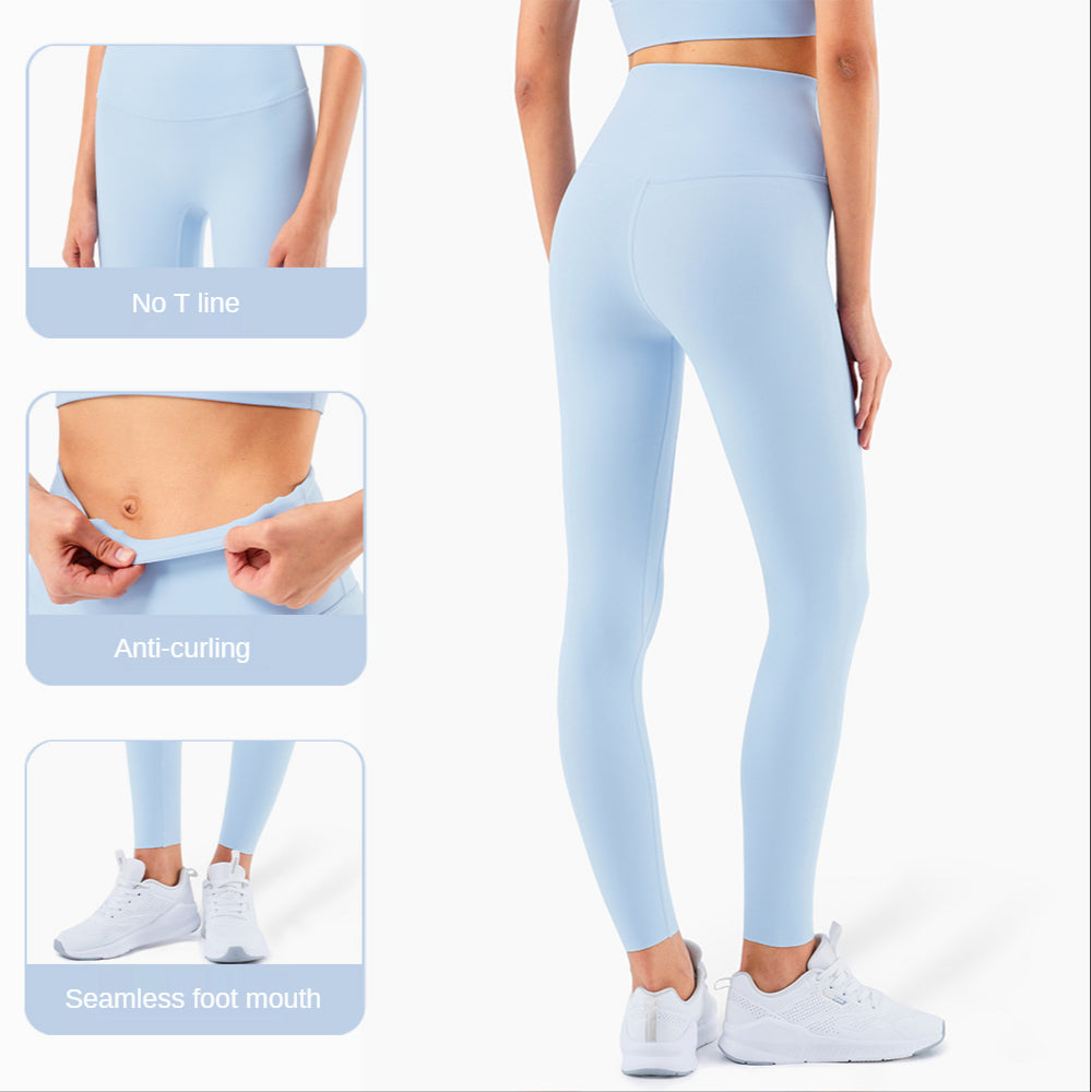 New Entry Training Nude Ll Yoga Cross Border Eu Tight Fitting High Waisted Peach Hip Fitness Pants Sport Leggins Gym