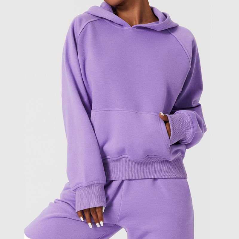 Outdoor Fashion Pullover Hooded Eu Us Casual Loose Sports Clothes Autumn And Winter Warm Pockets Long Sleeved Sweater Women