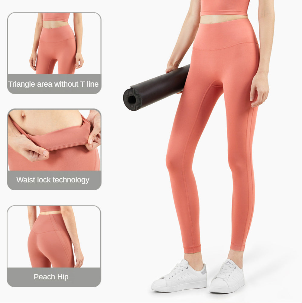 New Ll No T Line Eu Sports Nude High Waist Tight Leggings Female Peach Hip Pants Gym Workout Yoga Tights