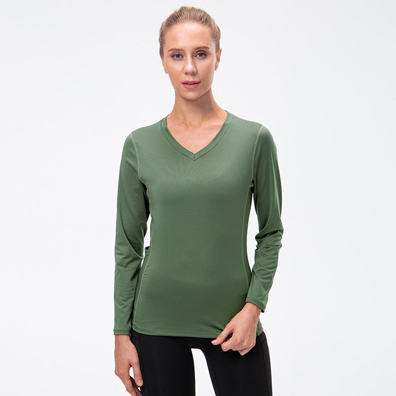 Women's Autumn and Winter New Yoga Wear Running Sport Long Sleeve Quick-Drying Stretch-Tight T-shirt Workout Tops