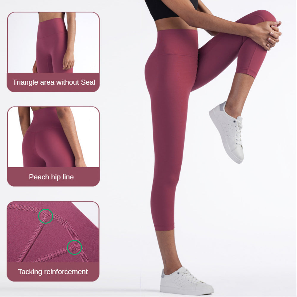 New Eu Skin Friendly Nude Fitness One Piece No T Line High Waisted Tight Yoga Pants Women Sports Leggings