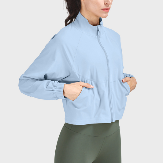 No Ironing Fall Winter Lulu Sports Workout Jacket Women High Collar Close-Lock Zipper Casual Breathable Fitness Clothing Jacket