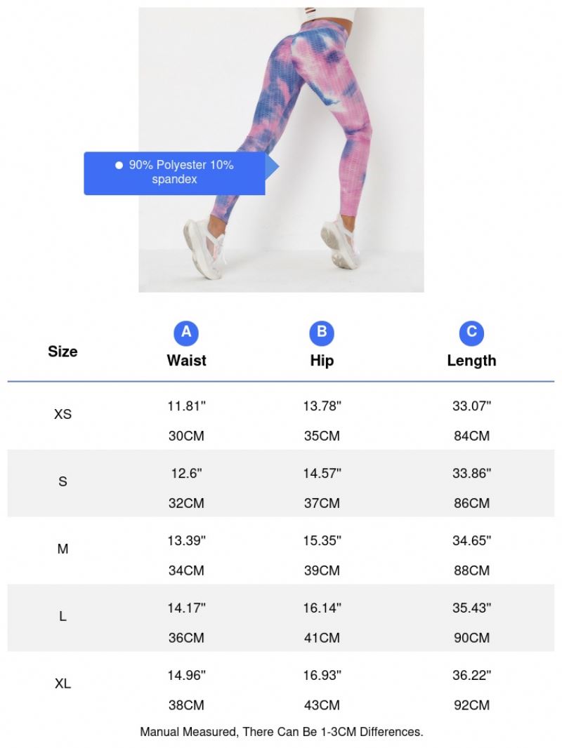 Hot Style Fitness Sport Leggins Women Butt Lifting Yoga Pants High Waist Ink Jacquard Tie Dye Slim