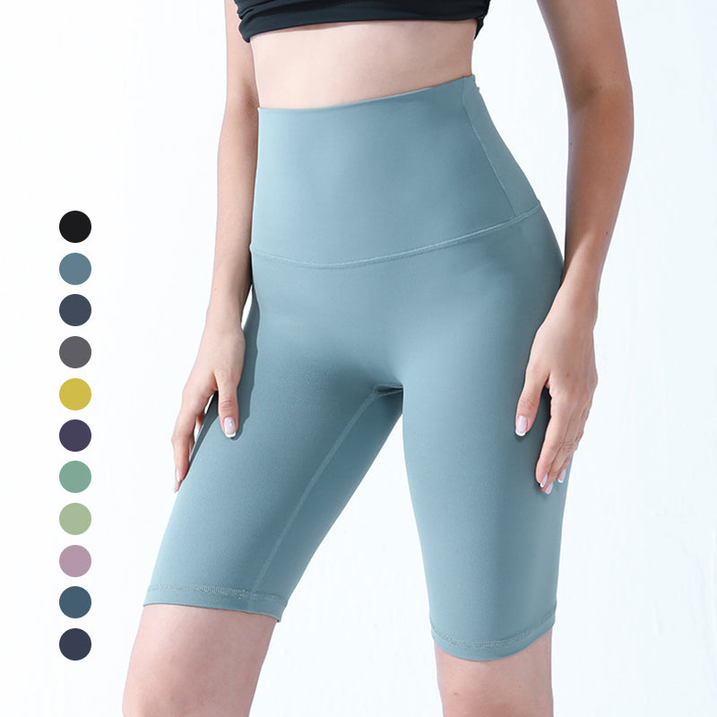 Women Gym Workout Yoga Shorts Custom Logo Nylon Spandex Sports Running Workout Fitness Biker Jogger High Waist Ladies Wholesale