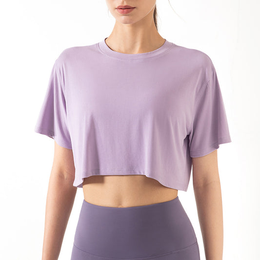 women yoga crop tops t shirts W-DS67