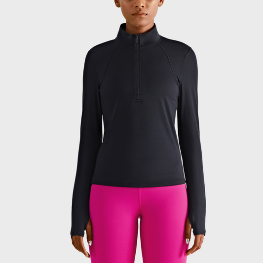 Skin Friendly Nude Lulu Women Sport Jacket Jacket Top High Collar Half Zipper Sleeve Sleeve Sports Jacket Female Fitness Wear