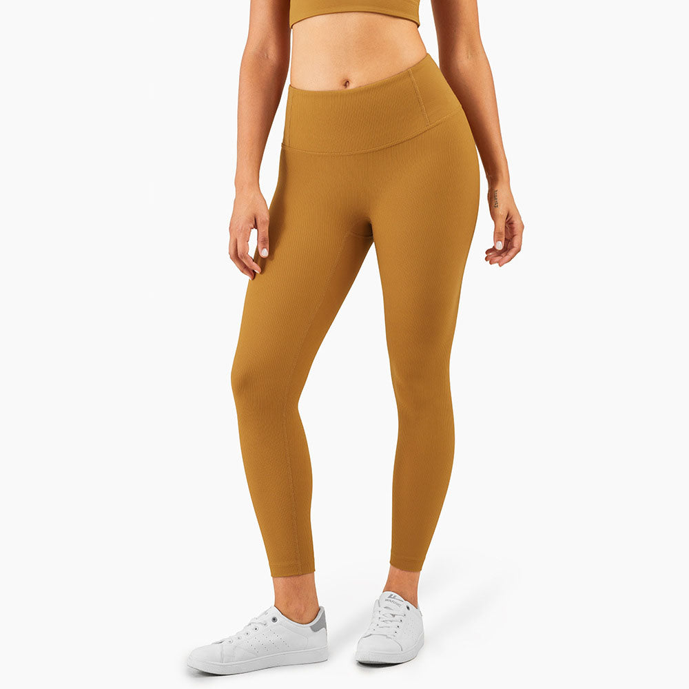 Fp New Eu Ribbed Nude Sports Fitness High Waist Peach Hips And Abdomen Ll Legging Yoga Pants Gym Tights Women