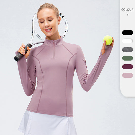 Women's Autumn and Winter Yoga Long-Sleeved Workout Clothes Running T-shirt Top Quick-Drying Sports Sweater 12521